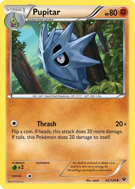 Pupitar, Pokémon card FCO 42 — Fates Collide set