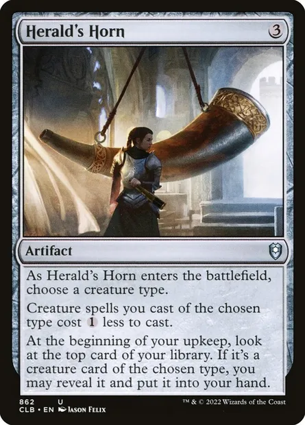Herald's Horn, Magic card CLB 862 — Commander Legends: Battle for Baldur's Gate set