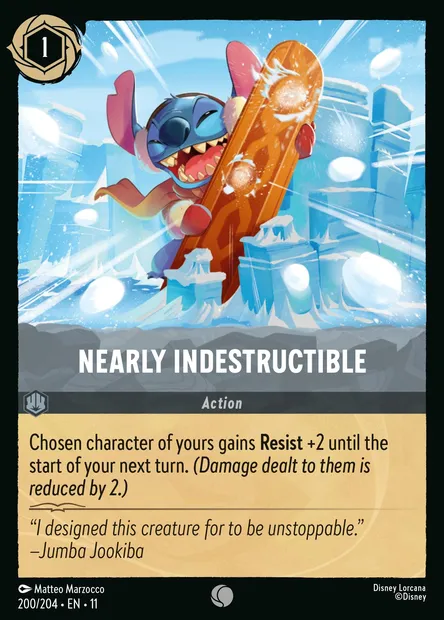 Nearly Indestructible, Disney Lorcana card CH11-200 — Winterspell set