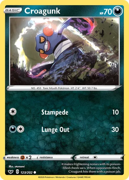 Croagunk, Pokémon card SSH 123 — Sword & Shield set
