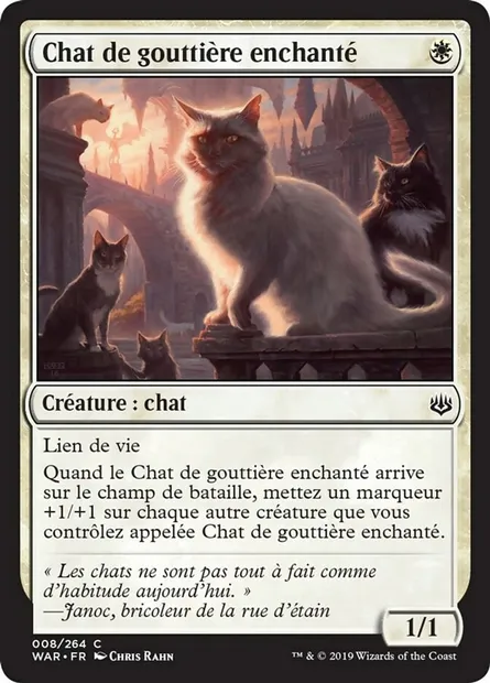 Chat de gouttière enchanté, carte Magic WAR 8 — extension La guerre des Planeswalkers