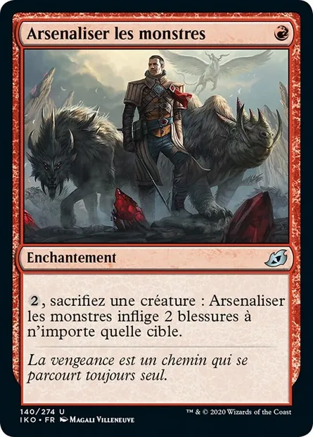 Arsenaliser les monstres, carte Magic IKO 140 — extension Ikoria: Lair of Behemoths