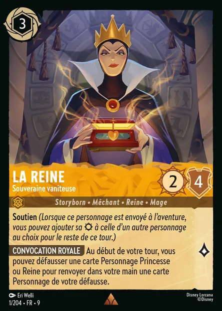 La Reine - Souveraine vaniteuse, carte Disney Lorcana CH9-001 — extension Fabuleux