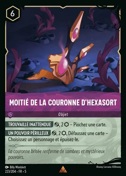 Moitié de la Couronne d'Hexasort, carte Disney Lorcana CH5-223 — extension Ciel Scintillant
