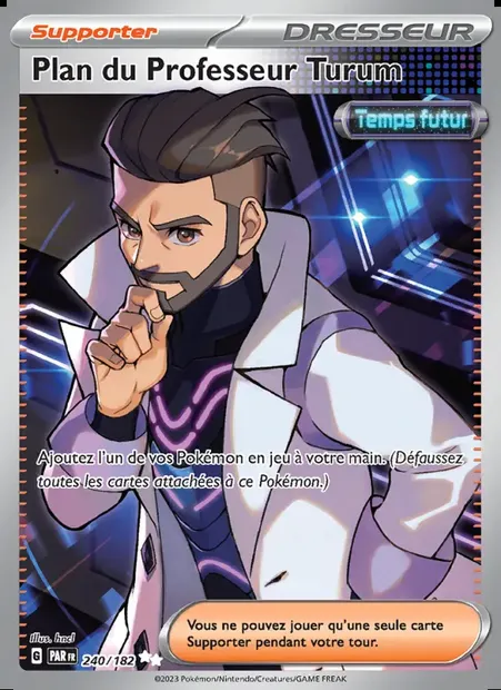 Plan du Professeur Turum, carte Pokémon PAR 240 — extension Faille Paradoxe