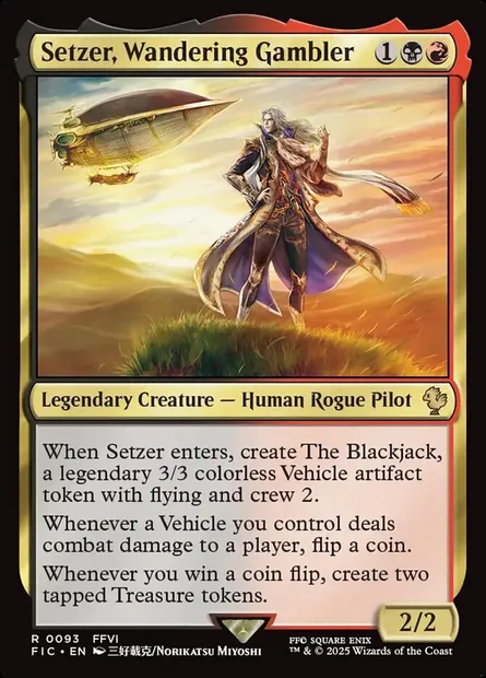 Setzer, Wandering Gambler, Magic card FIC 93 — Final Fantasy Commander set