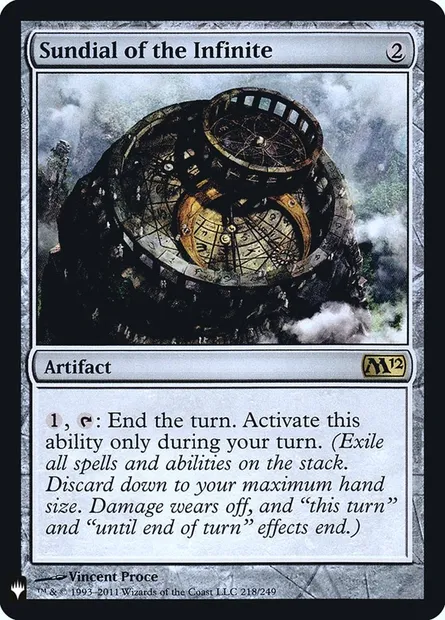 Sundial of the Infinite, Magic card PLST M12-218 — The List set