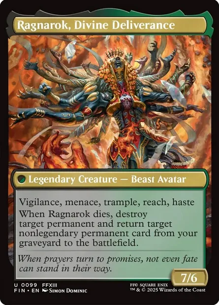 Ragnarok, Divine Deliverance, Magic card FIN 99b — Final Fantasy set