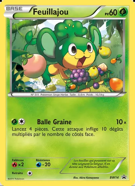 Feuillajou, carte Pokémon BW 14 — extension Promo BW