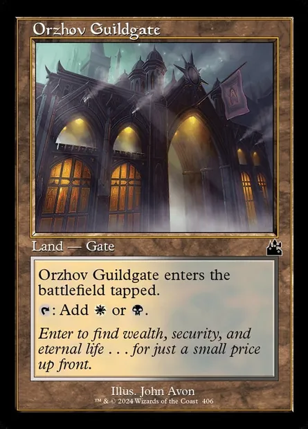 Orzhov Guildgate, Magic card RVR 406 — Ravnica Remastered set