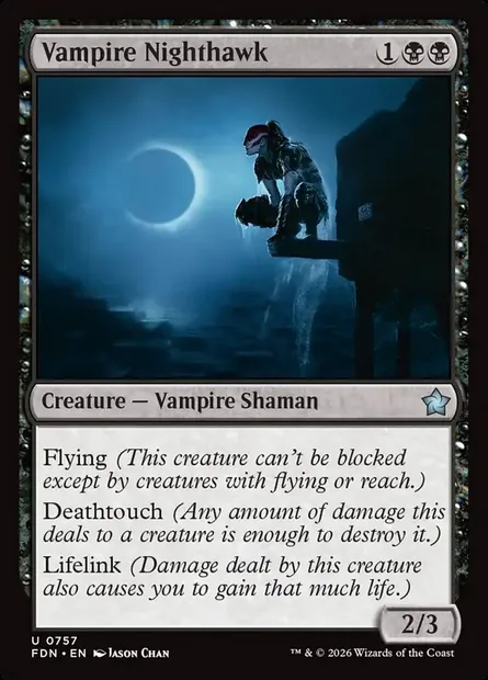 Vampire Nighthawk, Magic card FDN 757 — Foundations set