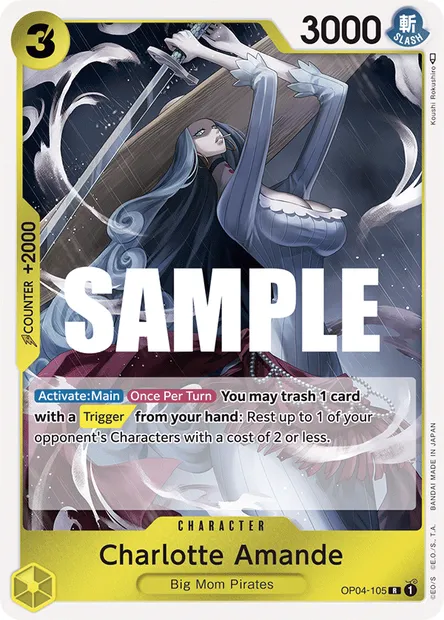 Charlotte Amande, One Piece card OP04-105 — KINGDOMS OF INTRIGUE set