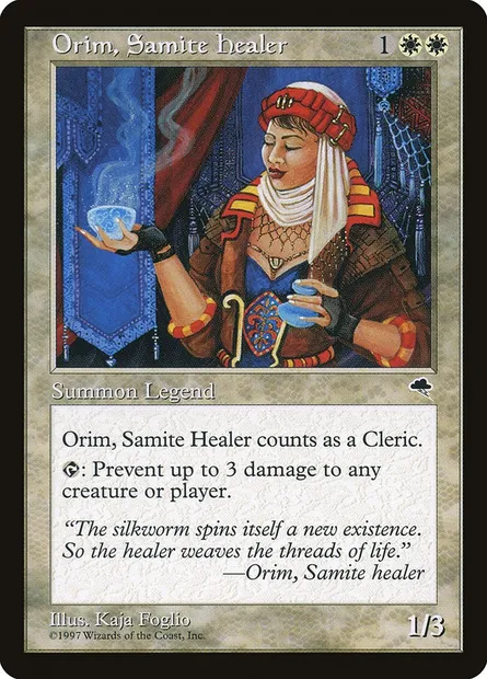 Orim, guérisseuse santive, carte Magic TMP 33 — extension Tempête