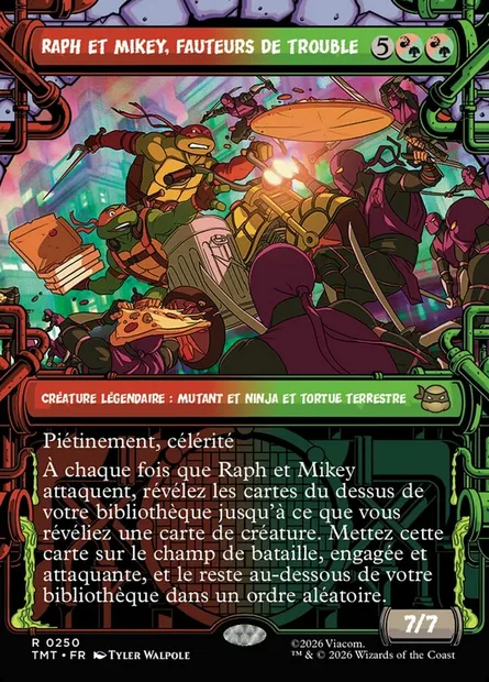 Raph et Mikey, fauteurs de trouble, carte Magic TMT 250 — extension Teenage Mutant Ninja Turtles