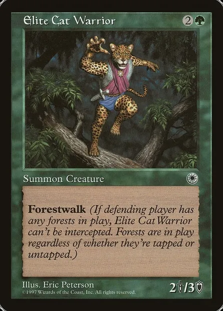 Elite Cat Warrior, Magic card POR 163† — Portal set