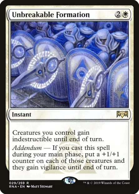Formation inébranlable, carte Magic PRNA 29p — extension Ravnica Allegiance Promos