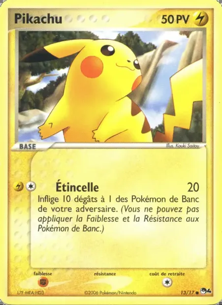 Pikachu, carte Pokémon P4 13 — extension POP Série 4