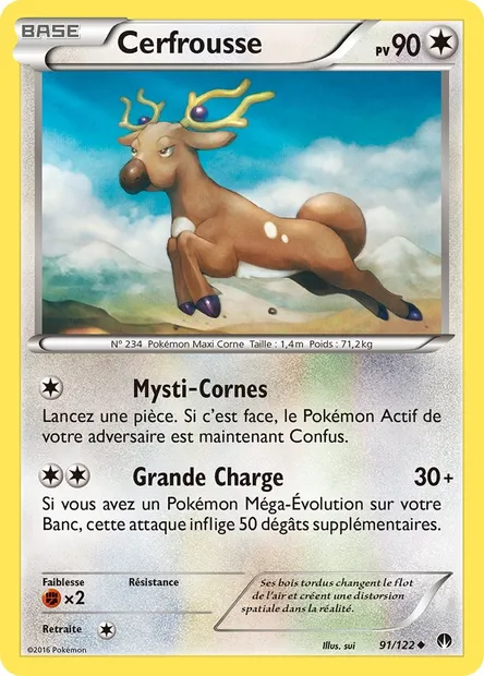 Cerfrousse, carte Pokémon BKP 91 — extension Rupture Turbo