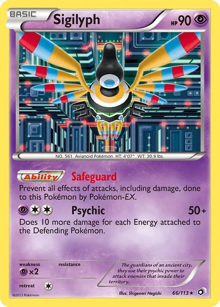 Sigilyph, Pokémon card LTR 66 — Legendary Treasures set