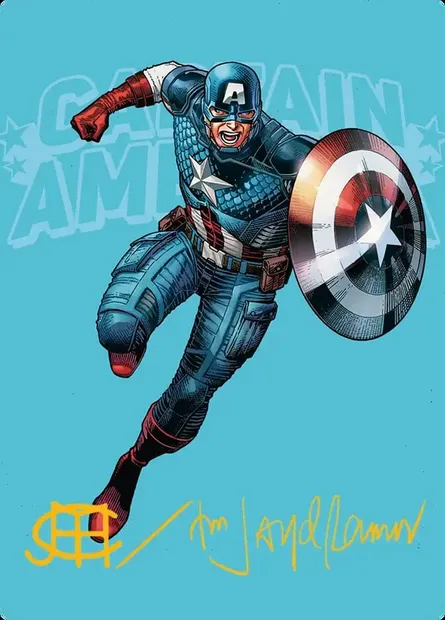 Captain America, Super-Soldier // Captain America, Super-Soldier, Magic card AMSH 21 — Marvel Super Heroes Art Series set