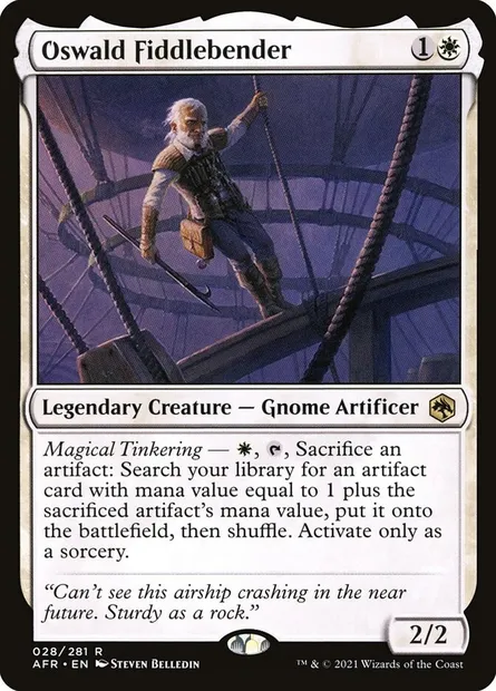 Oswald Fiddlebender, Magic card AFR 28 — Adventures in the Forgotten Realms set
