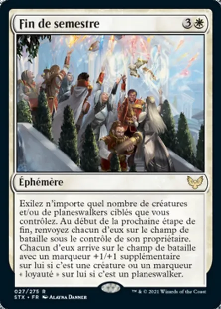 Fin de semestre, carte Magic STX 27 — extension Strixhaven: l'Académie des Mages