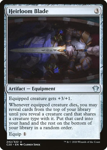 Heirloom Blade, Magic card C20 242 — Commander 2020 set