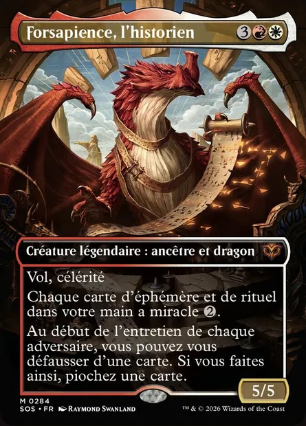 Forsapience, l'historien, carte Magic SOS 284 — extension Secrets of Strixhaven