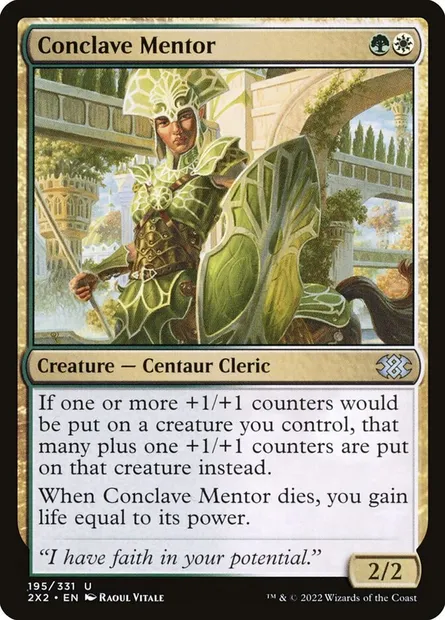 Conclave Mentor, Magic card 2X2 195 — Double Masters 2022 set
