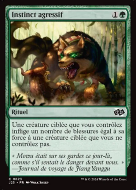 Instinct agressif, carte Magic J25 623 — extension Foundations Jumpstart