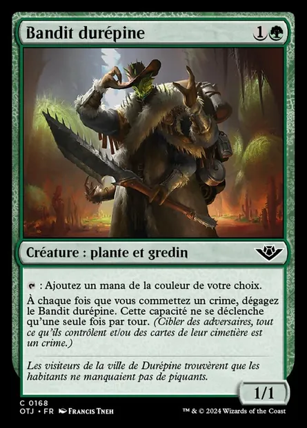 Bandit durépine, carte Magic OTJ 168 — extension Outlaws of Thunder Junction