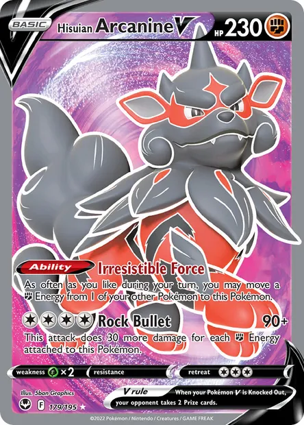 Hisuian Arcanine V, Pokémon card SIT 179 — Silver Tempest set