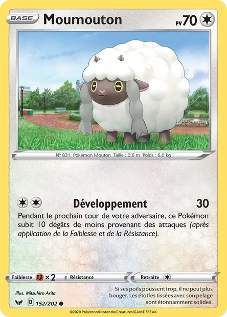 Moumouton, carte Pokémon SSH 152 — extension Épée et Bouclier