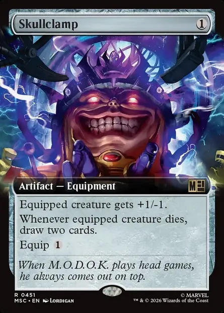 Skullclamp, Magic card MSC 451 — Marvel Super Heroes Commander set