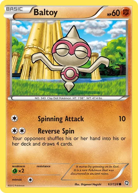 Baltoy, Pokémon card DRX 63 — Dragons Exalted set
