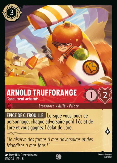 Arnold Trufforange - Concurrent acharné, carte Disney Lorcana CH8-121 — extension Le Règne de Jafar