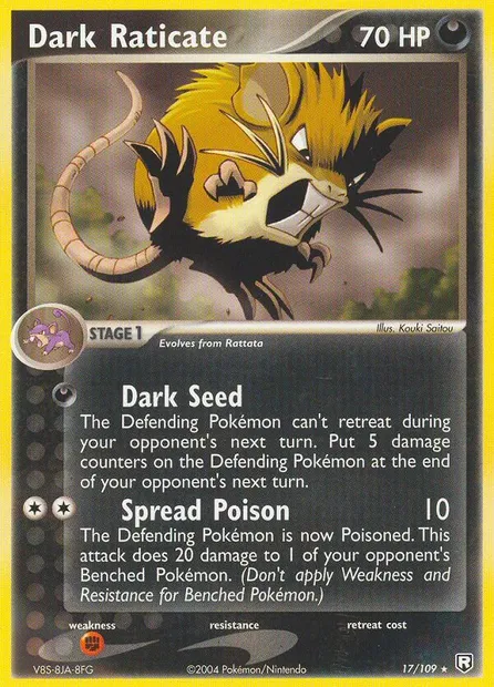 Dark Raticate, Pokémon card TRR 17 — Team Rocket Returns set