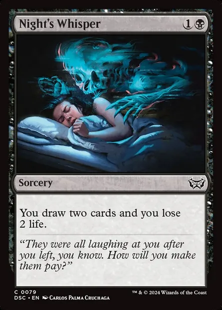 Night's Whisper, Magic card DSC 79 — Duskmourn: House of Horror Commander set