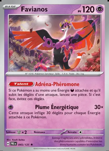 Favianos, carte Pokémon PRE 045 — extension Évolutions Prismatiques