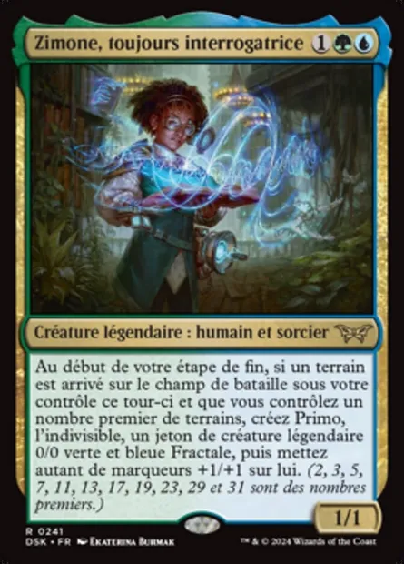 Zimone, toujours interrogatrice, carte Magic DSK 241 — extension Duskmourn: House of Horror