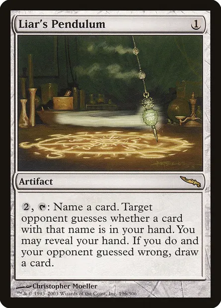 Liar's Pendulum, Magic card MRD 196 — Mirrodin set