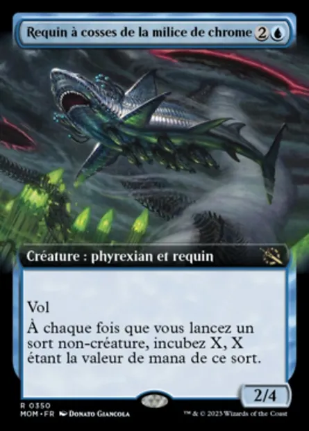 Requin à cosses de la milice de chrome, carte Magic MOM 350 — extension L'invasion des machines