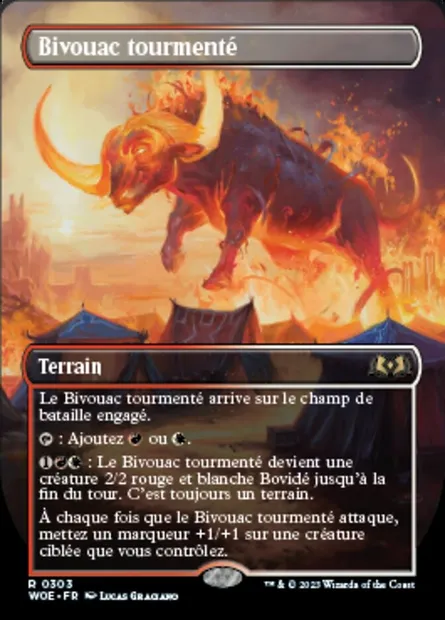 Bivouac tourmenté, carte Magic WOE 303 — extension Wilds of Eldraine