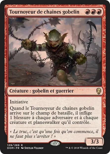 Tournoyeur de chaînes gobelin, carte Magic DOM 129 — extension Dominaria