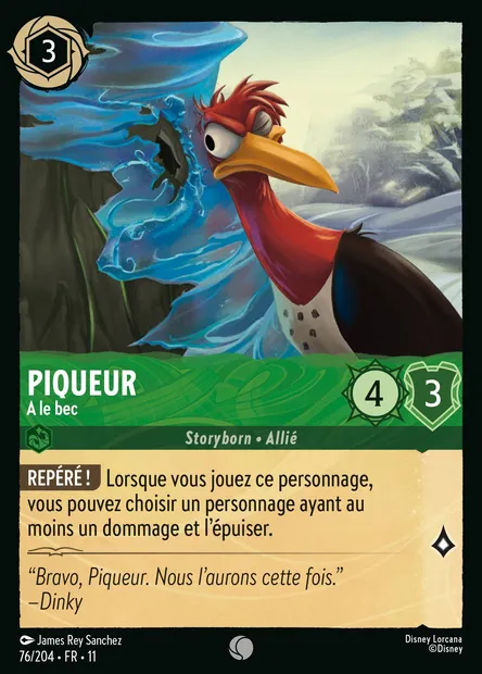 Piqueur - A le bec, carte Disney Lorcana CH11-076 — extension Givresort