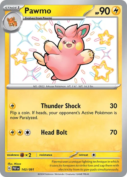 Pawmo, Pokémon card PAF 143 — Paldean Fates set