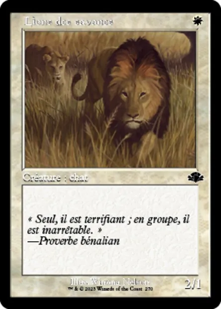 Lions des savanes, carte Magic DMR 270 — extension Dominaria Remastered
