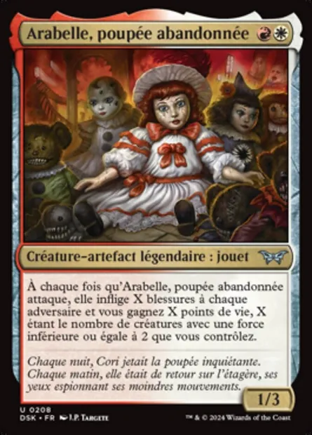 Arabelle, poupée abandonnée, carte Magic DSK 208 — extension Duskmourn: House of Horror