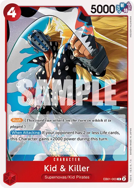 Kid & Killer, One Piece card EB01-003 — MEMORIAL COLLECTION set
