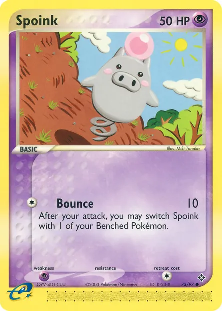 Spoink, Pokémon card DR 73 — Dragon set